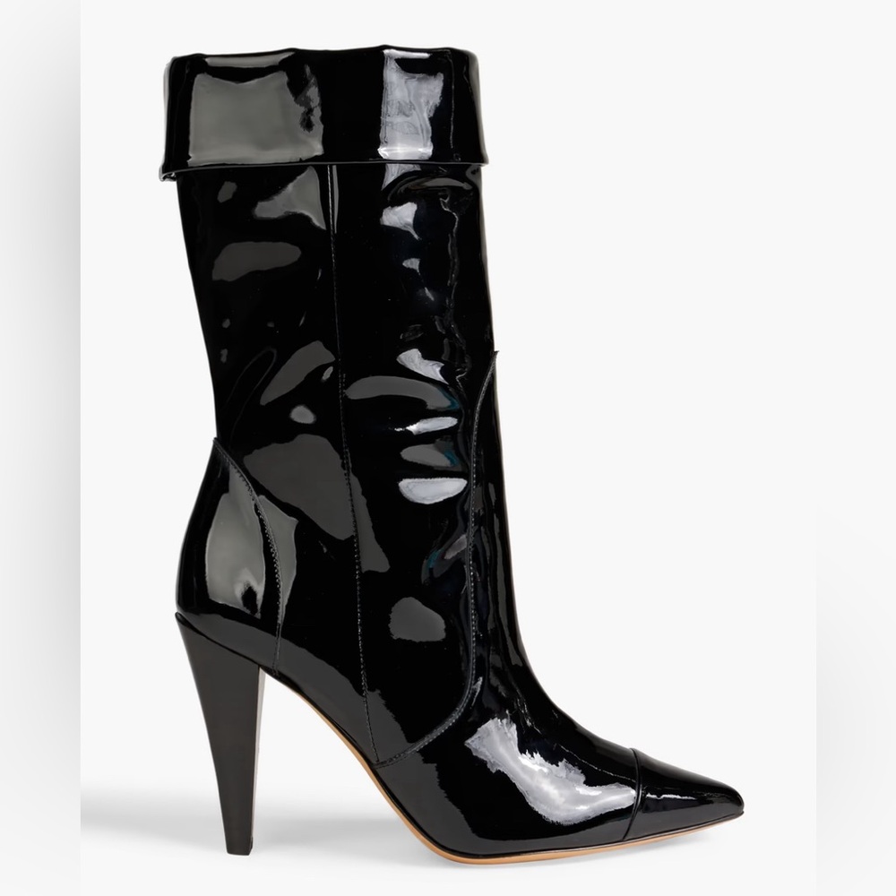 Iro Ully patent leather mid calf boots size 37 (7) - Picture 2 of 5
